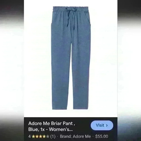 Adore Me 1X Joggers Pants Briar Blue Airy Light Weight NWT - Picture 8 of 8